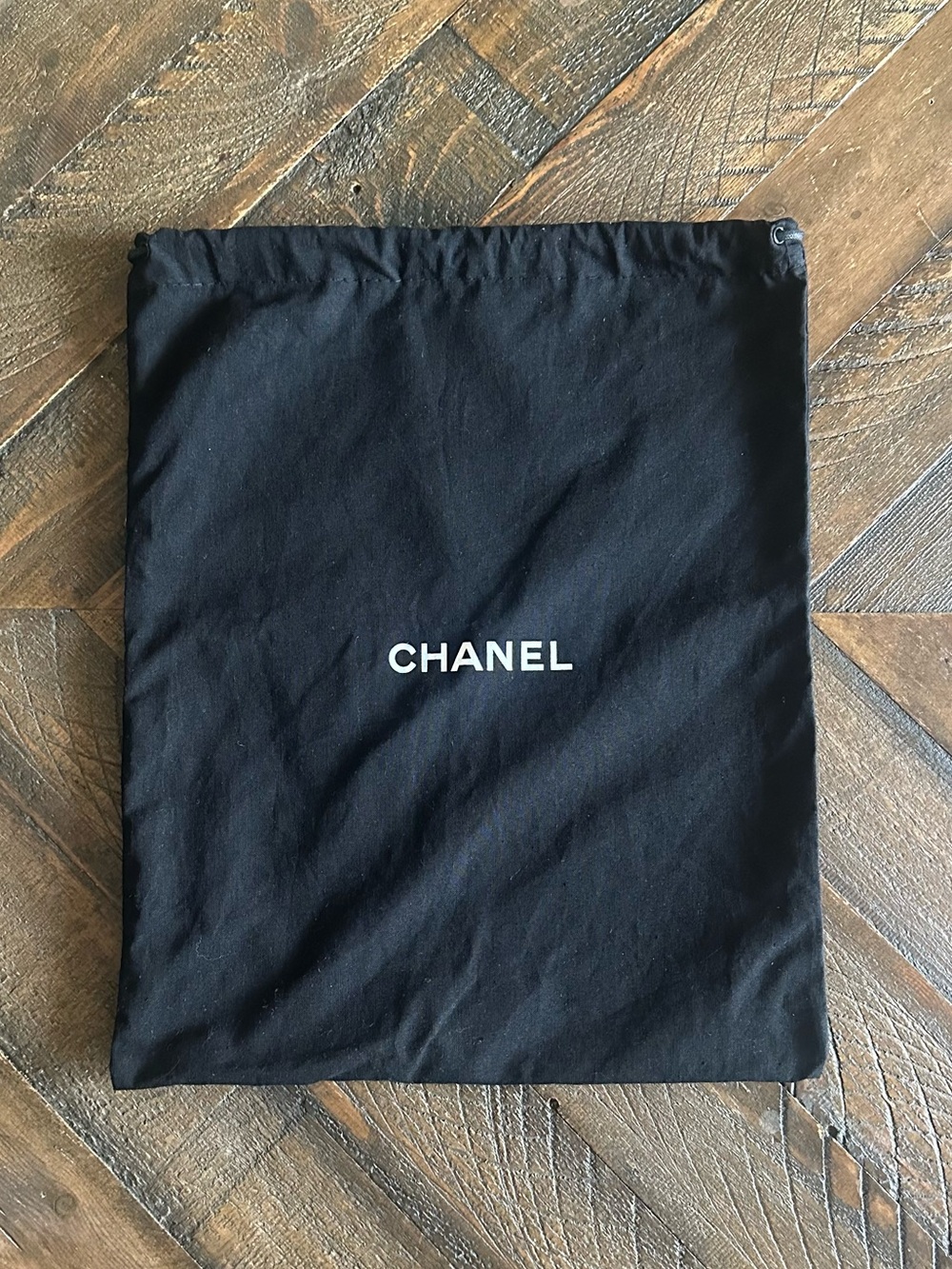 Chanel Drawstring Dust Bag, Black, 11 x 13.5"